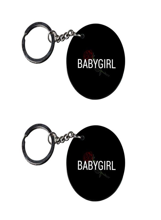 Anuman007 | key chain for girls friend | keychain girls Printed Wooden Keychains | Circle Shape Set of 2 keyrings 2x2 inch - Image 1