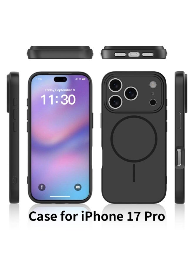 جراب أمان مغناطيسي لهاتف iPhone 17 Pro، لون متين أنيق، ملمس ناعم من مادة TPU+PC، ملفوف مغناطيسي دقيق، تغطية كاملة N52. - Image 2