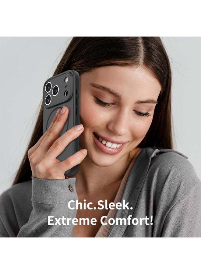 جراب أمان مغناطيسي لهاتف iPhone 17 Pro، لون متين أنيق، ملمس ناعم من مادة TPU+PC، ملفوف مغناطيسي دقيق، تغطية كاملة N52. - Image 5