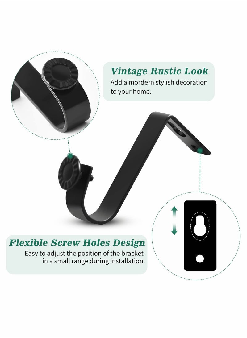 Generic - Heavy Duty Ceiling Curtain Rod Bracket Holders - 4 Pack Ceiling Hooks for Drapery Poles (Fits 3/4 to 9/10 Inch) - Durable Support for Your Curtains. - Image 1