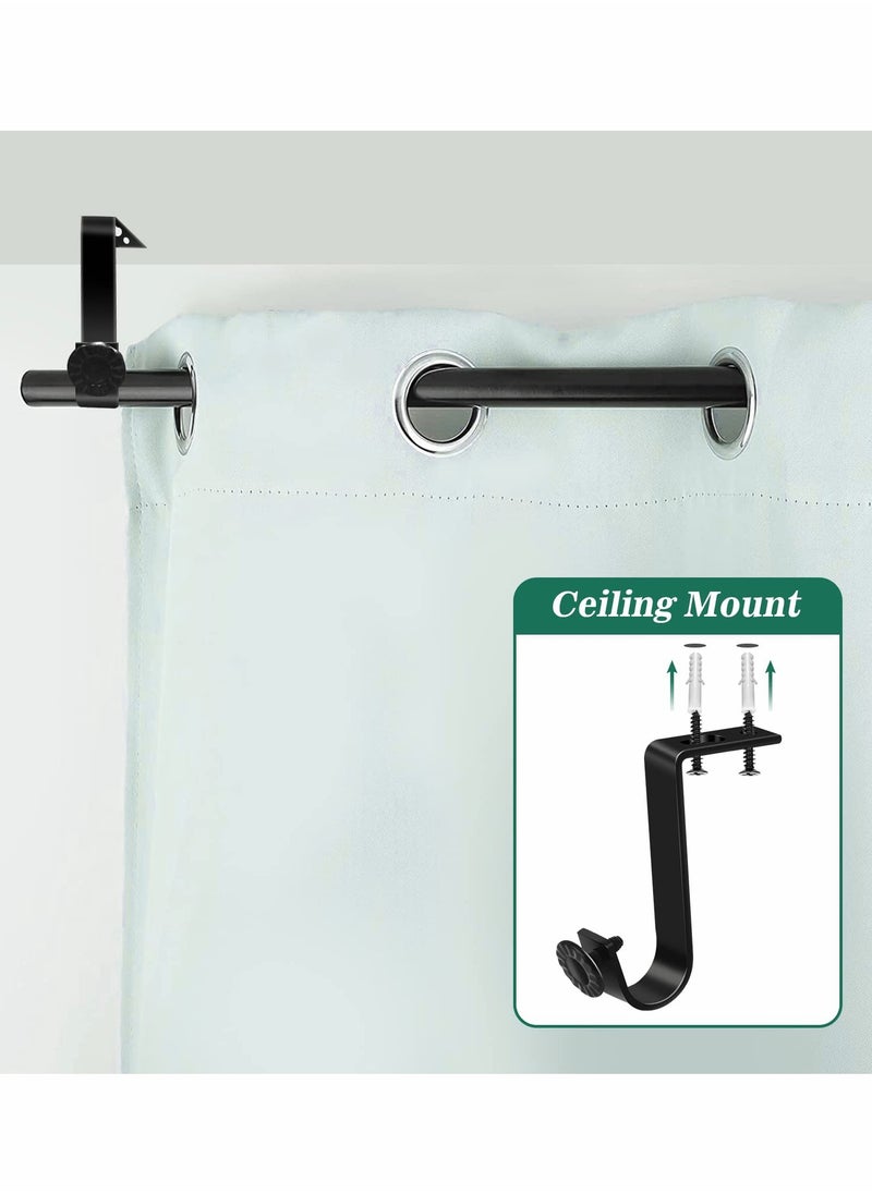 Generic - Heavy Duty Ceiling Curtain Rod Bracket Holders - 4 Pack Ceiling Hooks for Drapery Poles (Fits 3/4 to 9/10 Inch) - Durable Support for Your Curtains. - Image 1