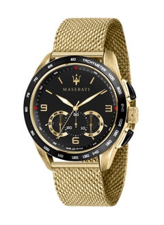Maserati Men’s Traguardo Chronograph Black Dial Yellow Gold Band Watch R8873612010 - 45mm  - Image 1