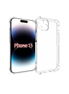 Back Case Shockproof with Best Camera Protection Compatible with Iphone 15 Clear Silicone Shockproof Case with Reinforced Protection Edges for iPhone 15 (Iphone 15)