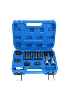 13 Pieces Alternator Pulley Remove and Install Tool Set Generator Belt Pulley Disassembly Wrench Pulley Remover