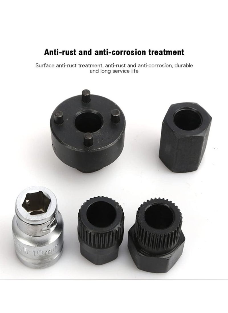 Generic - 13 Pieces Alternator Pulley Remove and Install Tool Set Generator Belt Pulley Disassembly Wrench Pulley Remover - Image 1