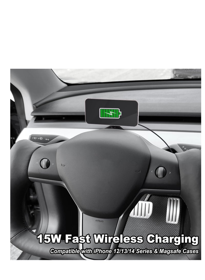 SYOSI Tesla Phone Mount Holder MagSafe Wireless Charger for Tesla Model 3/Y Accessorie Compatible with iPhone 12/13/14 Series - Image 3