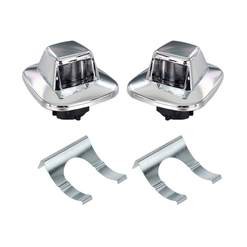 HERCOO License Plate Lights Lamp Lens Chrome Housing Compatible with 1987 to 1994 Blazer 1988 to 1999 GMC C1500 C2500 C3500 K1500 K2500 K3500 Suburban Tahoe Sonoma YukoN Pack of 2