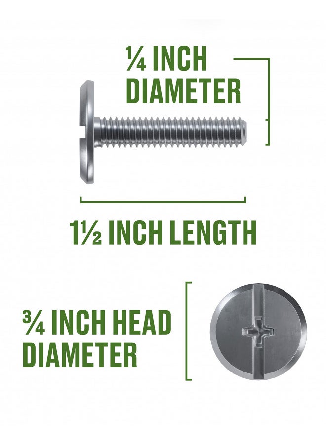 Hillman Hillman Steel Combo Sidewalk Bolt, Hurricane Anchor for Metal, 25 Pack, 11.2 oz, 0.25 Rust-Resistant Fasteners, Durable, Flat Head, (1/4" x 1-1/2" XL Pak) Stainless Steel Finish (707312)  - Image 3