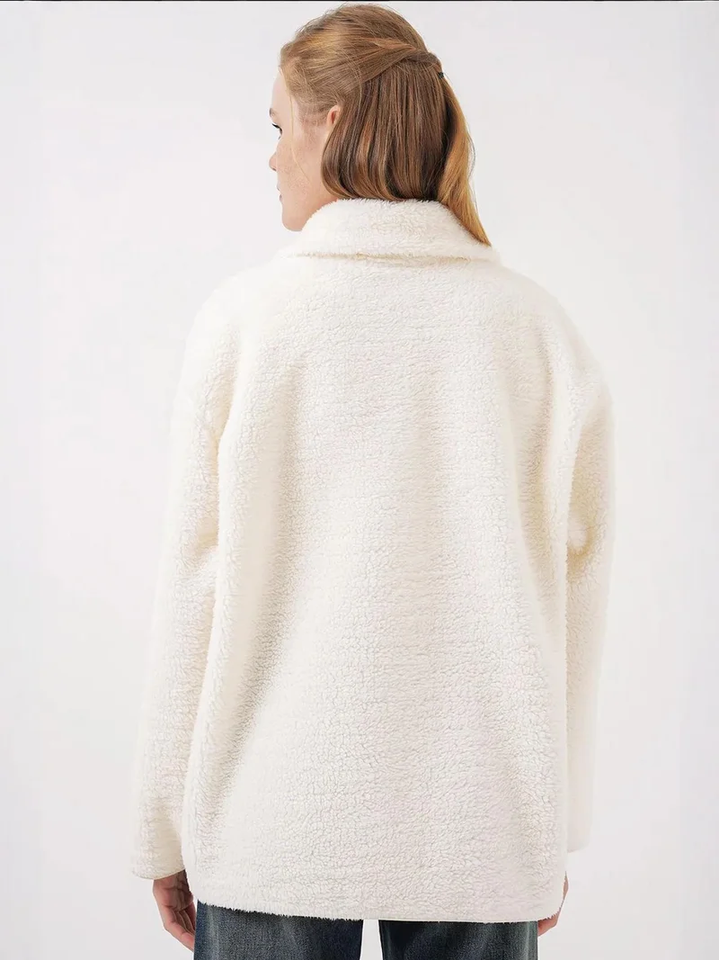 BIG DART BDART Pocket Detailed Oversized Plush Coat
