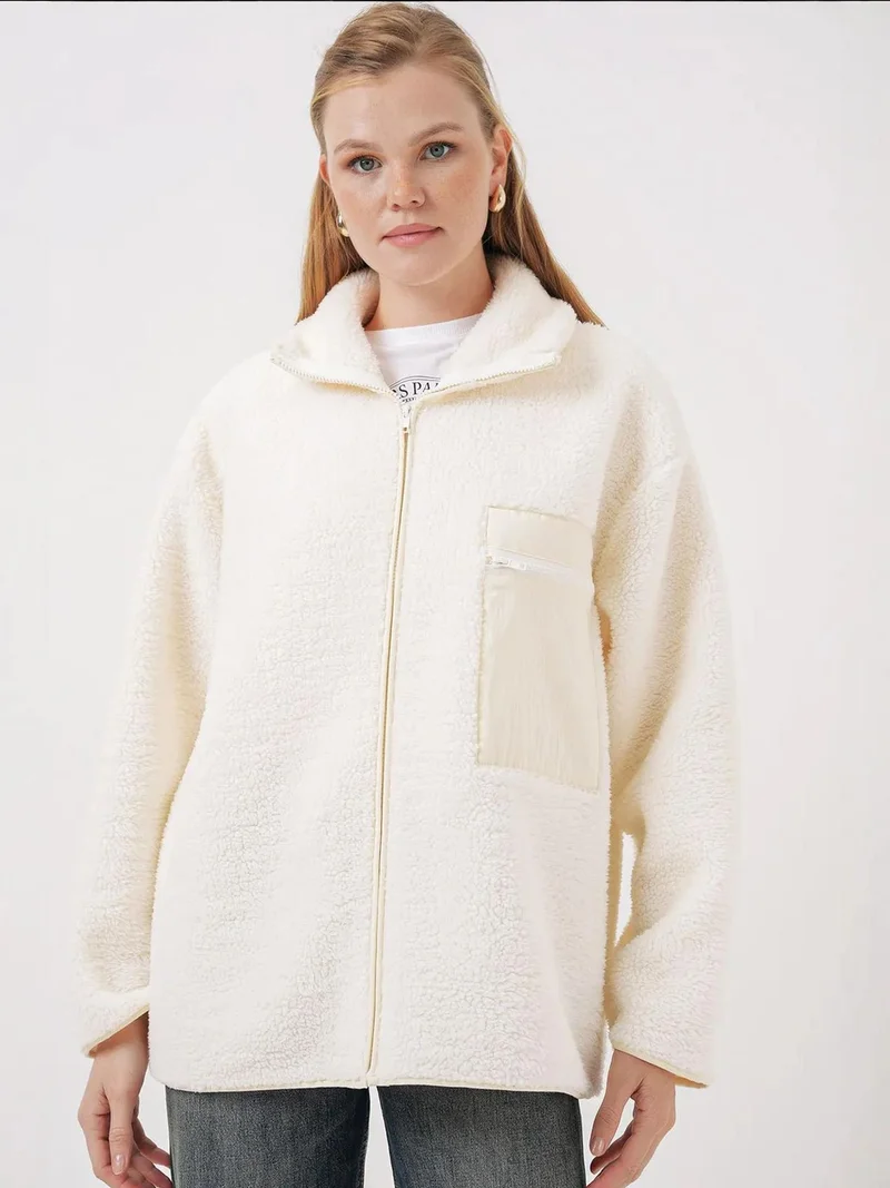 BIG DART BDART Pocket Detailed Oversized Plush Coat