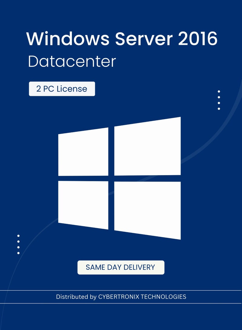Windows Microsoft Windows Server 2016 Datacenter | 2 PC License | Digital License | SAME DAY DELIVERY