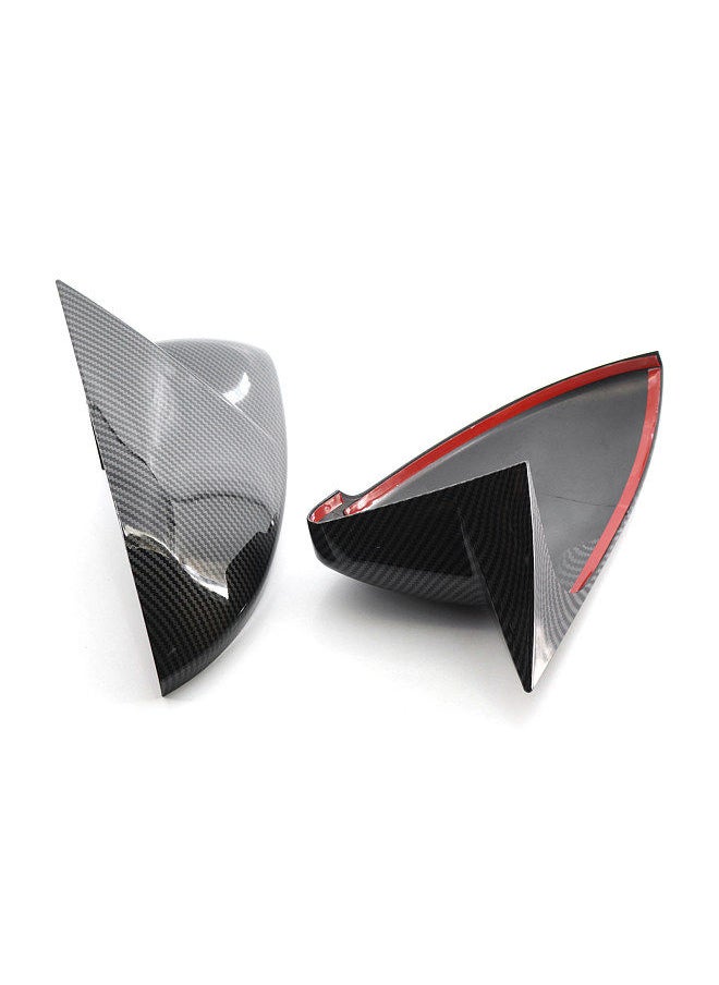 2PCS Side Mirror Cover Trim Replacement For VW Golf 7 7.5 MK7 7.5 GTI R 14-19