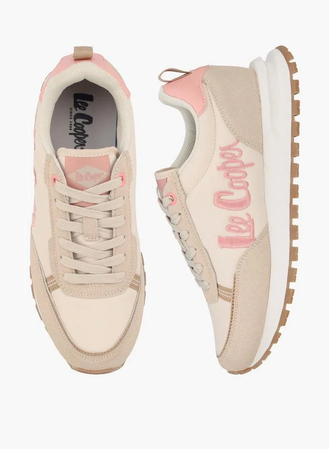 Women Logo Embroidered Lace-Up Ankle Sneakers
