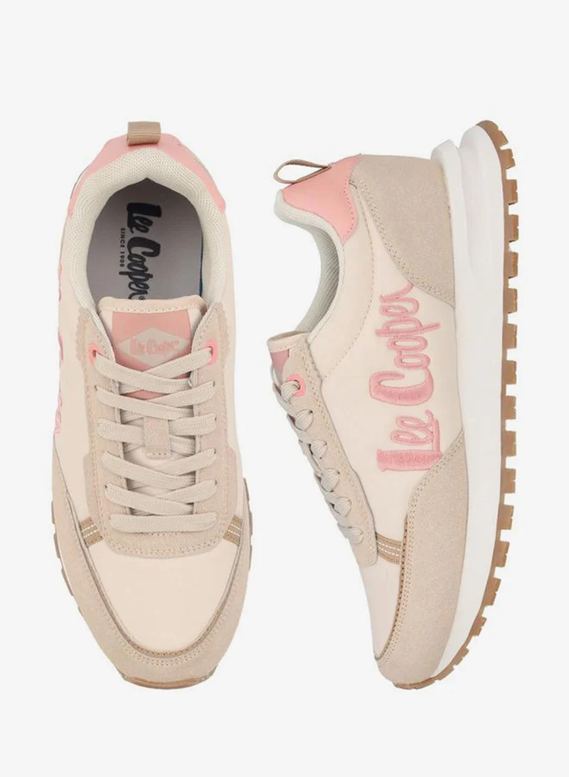 Women Logo Embroidered Lace-Up Ankle Sneakers