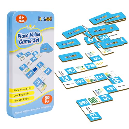 Kasfalci Place Value Dominoes SetMath Manipulatives Games for KidsCounting ToysLearning GamesPreschool Learning ActivitiesHomeschool SuppliesKindergarten Classroom Must Haves1st 2nd 3rd Grade - Image 1