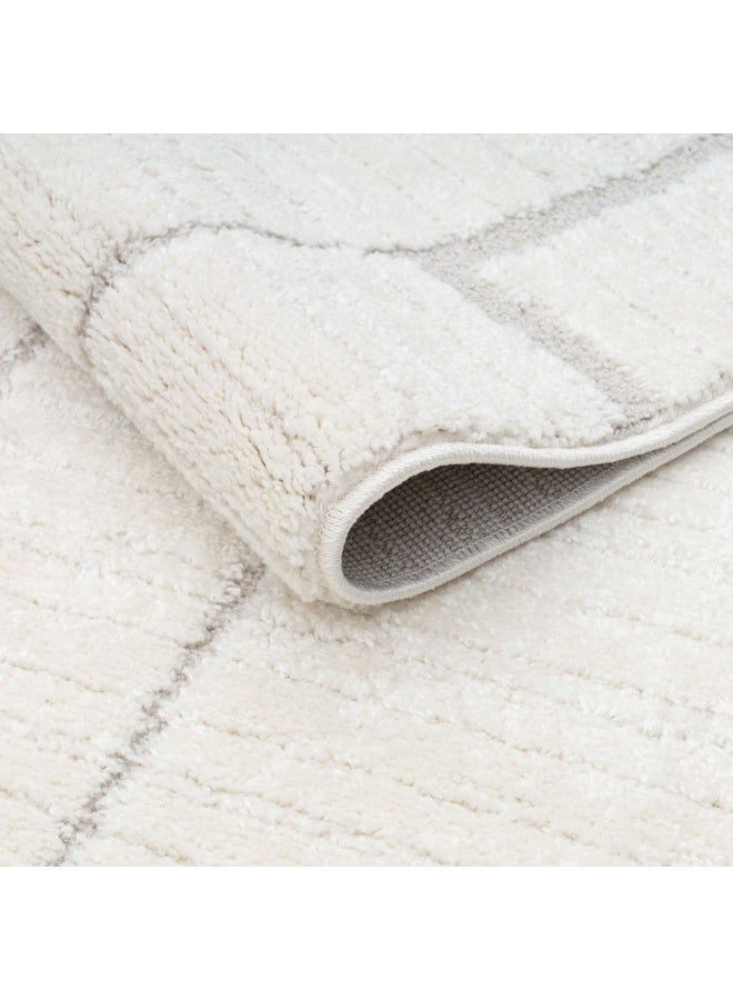 DANUBE HOME La Perle Modern Abstracts Rug |Washable Modern Rugs Style | Polypropylene+Polyester Area Rug Floor Covering | Indoor Carpet For Living Room Dining Bedroom 240X340cm-White Rust-231200400503 - Image 3