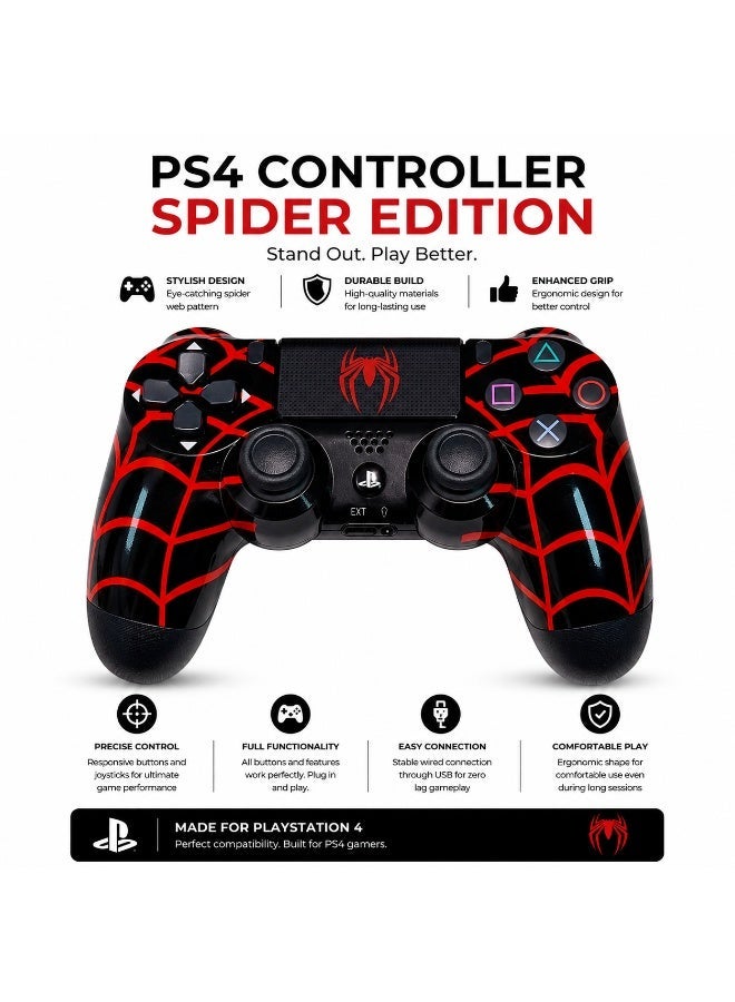 ADMIN TECHNOLOGY PS4 Spider Edition Wired Controller – Precision Gaming Gamepad - Image 1