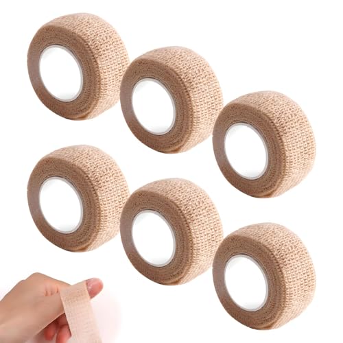 INIMAGINE 6 Pcs Finger Tape, Bandage Tape, Crepe Bandage for Ankle, Kinesiology Tape,Self Adhesive Bandage for Sports Injury Protection, Pet Wound Care, Tattoo Machine Grip, Muscle Support, Crepe Bandage - Image 1