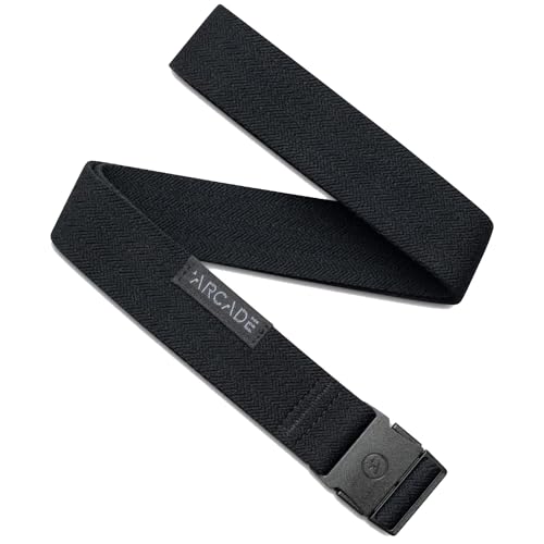 Arcade The Original Slim Unisex Adventure Belt, Narrow Width Repreve Elastic Stretch Webbing, Micro Adjust Buckle, Ranger Slim - Midnighter Black - Image 1