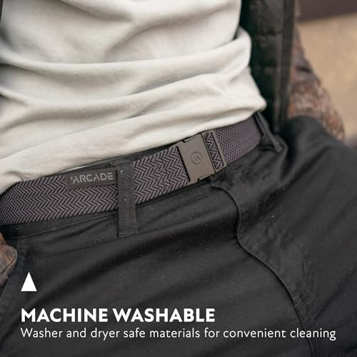 Arcade The Original Slim Unisex Adventure Belt, Narrow Width Repreve Elastic Stretch Webbing, Micro Adjust Buckle, Ranger Slim - Midnighter Black - Image 4