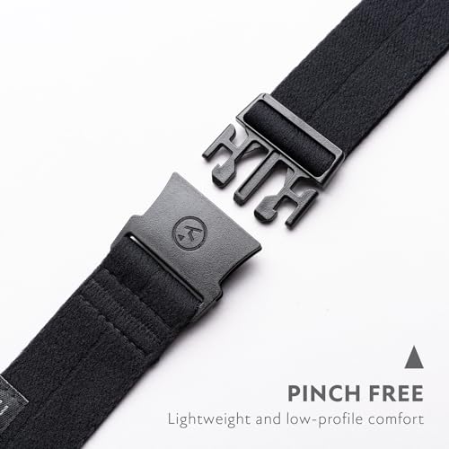 Arcade The Original Slim Unisex Adventure Belt, Narrow Width Repreve Elastic Stretch Webbing, Micro Adjust Buckle, Ranger Slim - Midnighter Black - Image 2