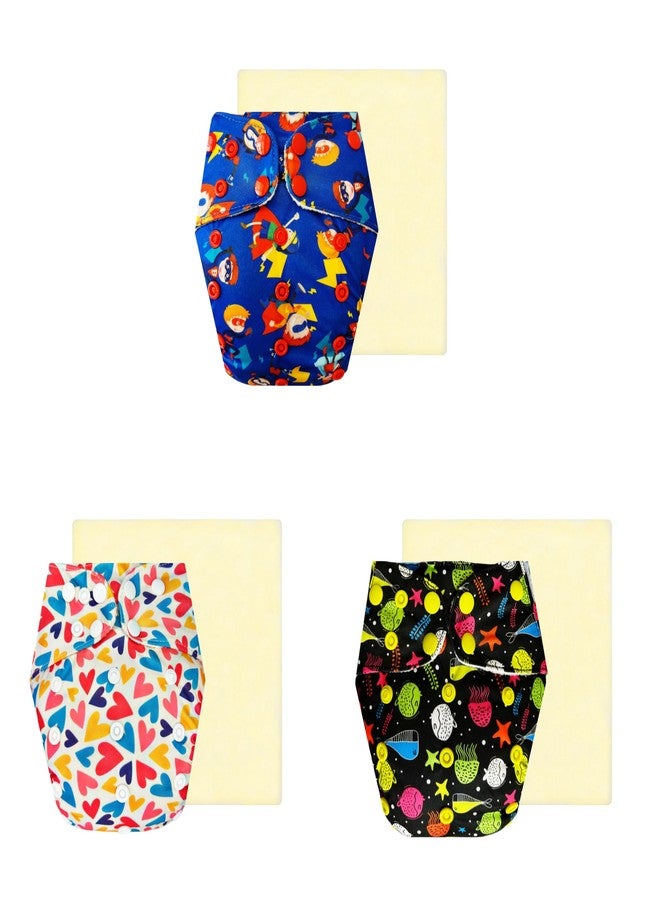 Dumbledo Elite Cloth Diaperwith Magical Soaker (Pack of 3) | Dry Feel and Comfortable | 6-Layer Absorbent Pad | Quick Dry | Everyday Diapering Essential | 3 Months - 3 Years | Unisex Baby - Image 1