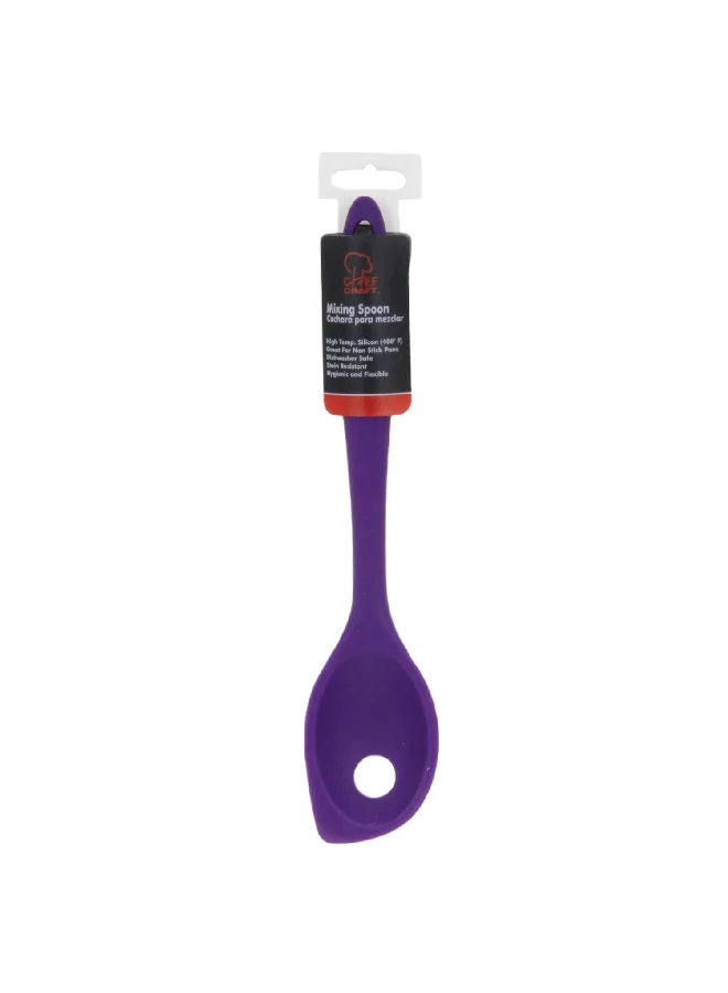Chef Craft Premium Dishwasher Safe Silicone Mixing Spoon Purple 11inch 13531