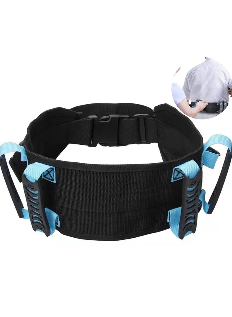 شو وو حزام المشي، أحزمة نقل المرضى مع مشبك سريع الفك بنقرة واحدة، حزام أمان قابل للتعديل للكرسي المتحرك لرعاية نقل المرضى، محيط خصر قابل للتعديل: 84-127 سم - Image 1