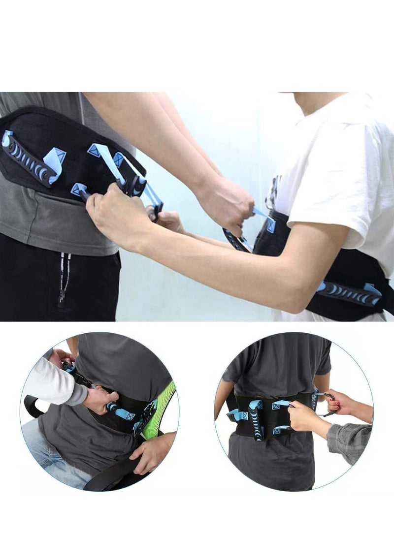 شو وو حزام المشي، أحزمة نقل المرضى مع مشبك سريع الفك بنقرة واحدة، حزام أمان قابل للتعديل للكرسي المتحرك لرعاية نقل المرضى، محيط خصر قابل للتعديل: 84-127 سم - Image 4