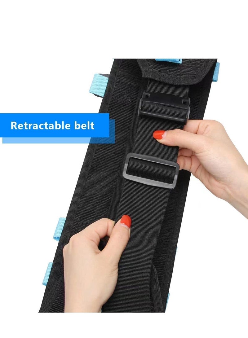 شو وو حزام المشي، أحزمة نقل المرضى مع مشبك سريع الفك بنقرة واحدة، حزام أمان قابل للتعديل للكرسي المتحرك لرعاية نقل المرضى، محيط خصر قابل للتعديل: 84-127 سم - Image 5