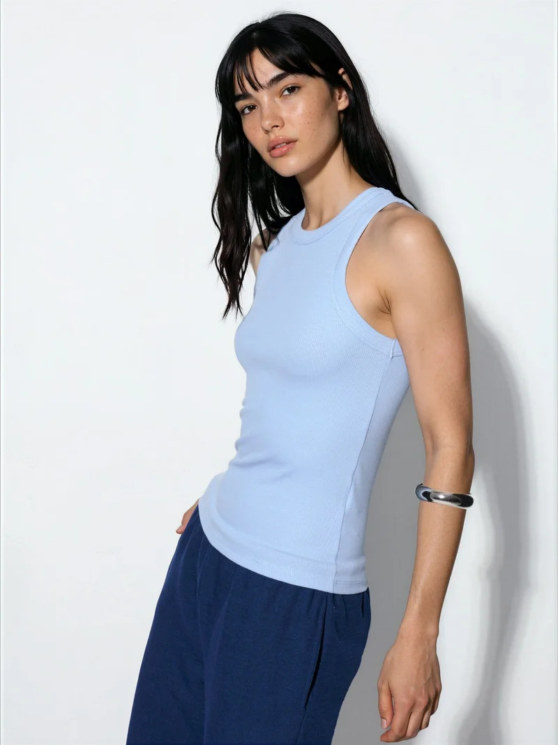 بوسيم BUSEM Ribbed Cotton-Blend Tank Top