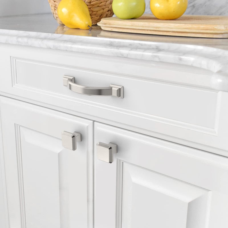 Amerdeco 10 Pack Brushed Satin Nickel Cabinet Pulls 3 Inch(76mm) Hole Centers, Handles for Kitchen Cabinet Hardware, Arch Cabinet Handles for Bathroom Dresser Drawer Handles ZH0016â€¦ - Image 4