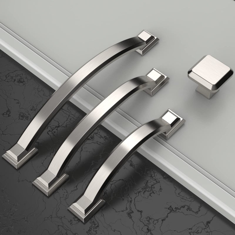 Amerdeco 10 Pack Brushed Satin Nickel Cabinet Pulls 3 Inch(76mm) Hole Centers, Handles for Kitchen Cabinet Hardware, Arch Cabinet Handles for Bathroom Dresser Drawer Handles ZH0016â€¦ - Image 3