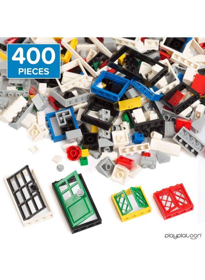 Play Platoon 400 Piece Windows Doors And Roof Tops Set Building Brick Compatible Play Kit - Image 3