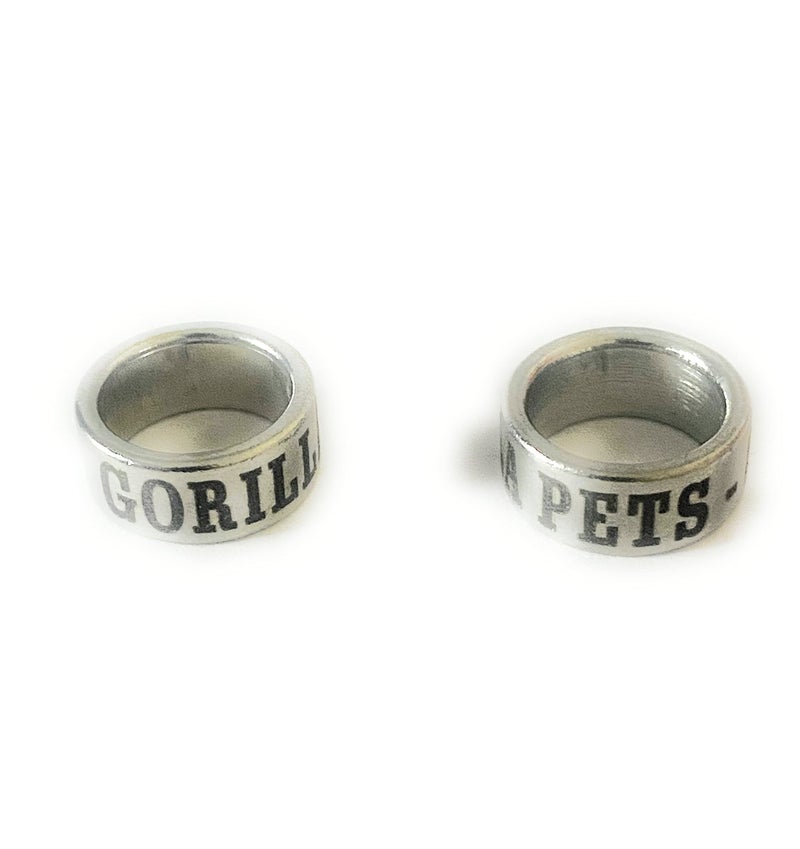 Gorilla pets Metal Bird Ring Silver for Big Parrot (DNA Identification Ring) Set of Two - Image 3
