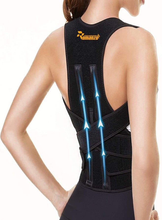 ROMANZO Universal Size Metallic Posture Corrector Belt for Men And Women | Back Support Belt | Back Pain Straight Shoulder Support Belt | Adjustable Straps For Best Fit - Image 1