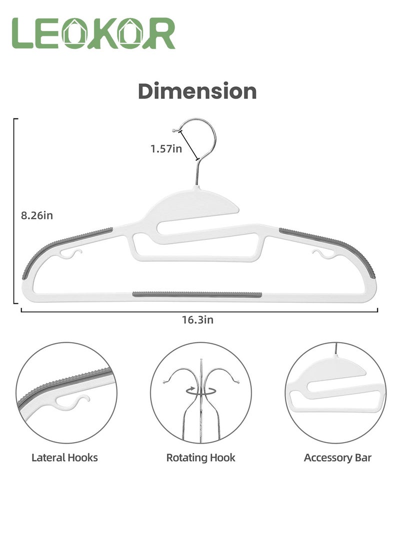 LEOKOR 30 Pcs S-Shape Clothes Hangers, Heavy Plastic Duty Durable Coat and Clothes Hangers, Dry Wet Coat Hangers with Non-Slip Pads, Space Saving Laundry Hangers - Image 2