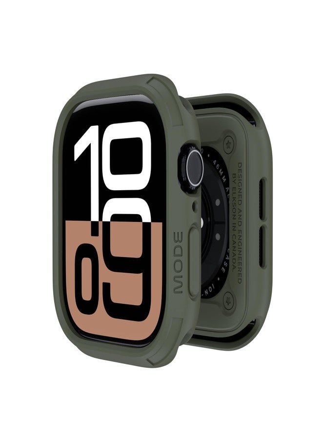 elkson Compatible with Apple Watch 46mm Bumper Case, Quattro Series Rugged Case for Apple Watch and iWatch Series 10 X, Military Grade Durable Protective Cover, Flexible Shock Proof, Green - Image 1