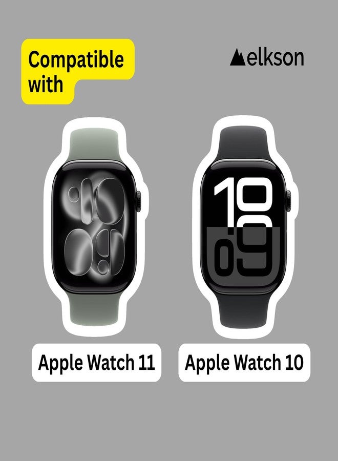 elkson Compatible with Apple Watch 46mm Bumper Case, Quattro Series Rugged Case for Apple Watch and iWatch Series 10 X, Military Grade Durable Protective Cover, Flexible Shock Proof, Green - Image 2