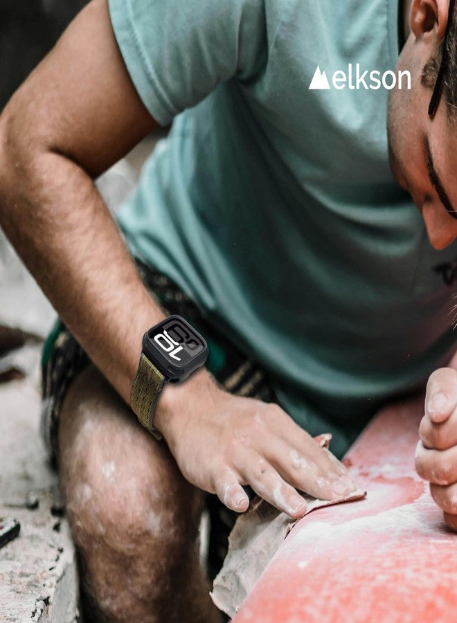 elkson Compatible with Apple Watch 46mm Bumper Case, Quattro Series Rugged Case for Apple Watch and iWatch Series 10 X, Military Grade Durable Protective Cover, Flexible Shock Proof, Green - Image 5