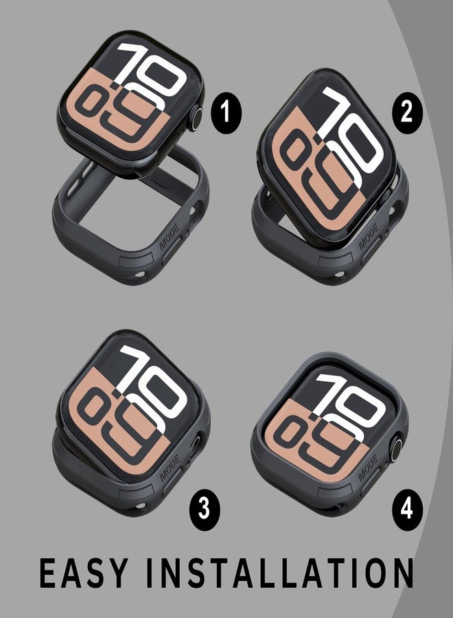 elkson Compatible with Apple Watch 46mm Bumper Case, Quattro Series Rugged Case for Apple Watch and iWatch Series 10 X, Military Grade Durable Protective Cover, Flexible Shock Proof, Green - Image 3