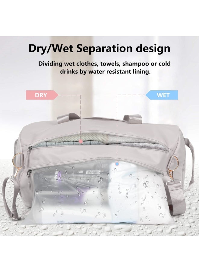 Large Travel Duffel Bag – Weekender Duffle with Zipper, Water-Resistant Overnight Bag for Men and Women, Gym or Travel Use, Grey  - Image 3