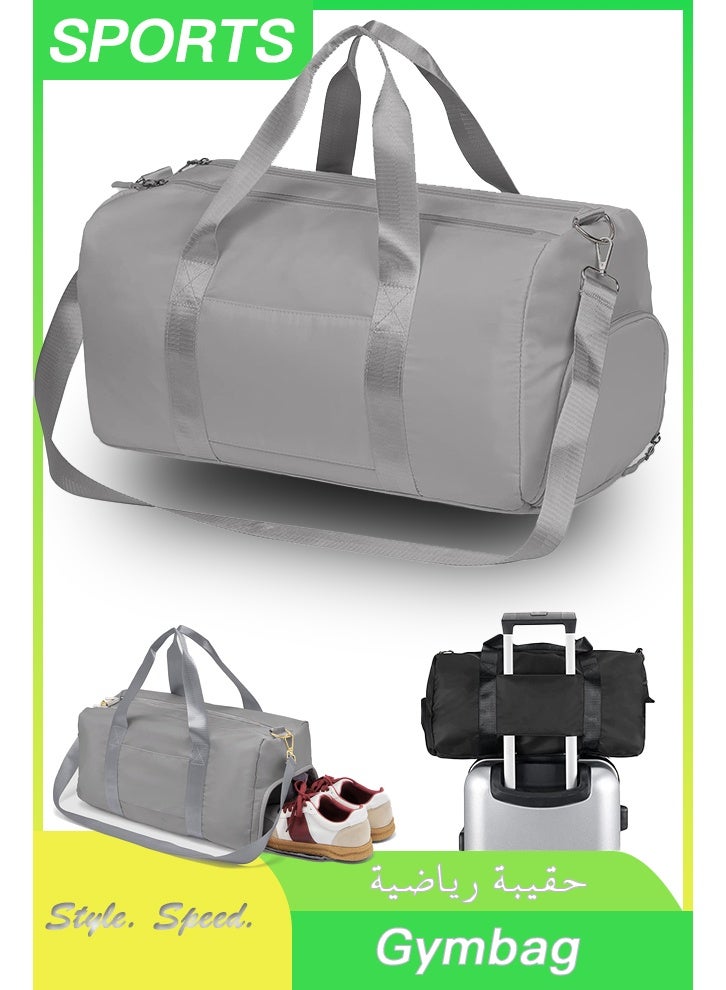 Large Travel Duffel Bag – Weekender Duffle with Zipper, Water-Resistant Overnight Bag for Men and Women, Gym or Travel Use, Grey  - Image 1