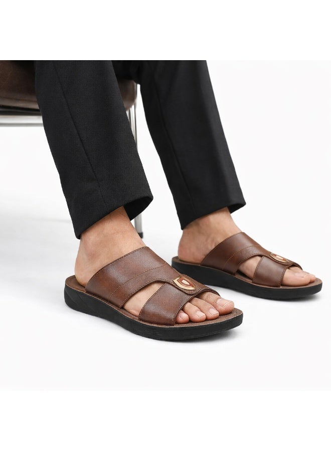 Men's Gulf-style slippers made of genuine leather – modern design with a comfortable, non-slip sole – ideal for everyday wear and summer - Image 2