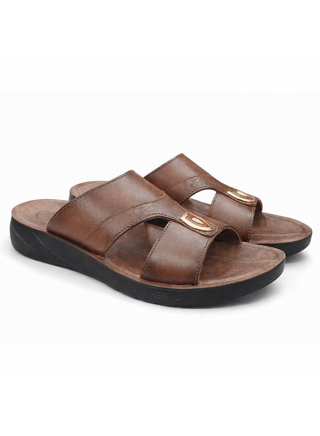 Men's Gulf-style slippers made of genuine leather – modern design with a comfortable, non-slip sole – ideal for everyday wear and summer - Image 3