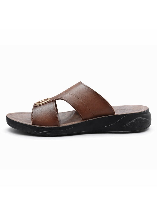 Men's Gulf-style slippers made of genuine leather – modern design with a comfortable, non-slip sole – ideal for everyday wear and summer - Image 5