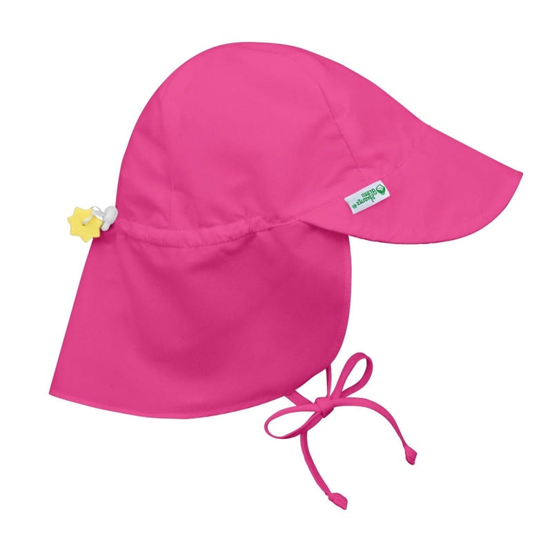 i play. Baby Flap Sun Protection Swim Hat, Pink, 0-6 Months - Image 1