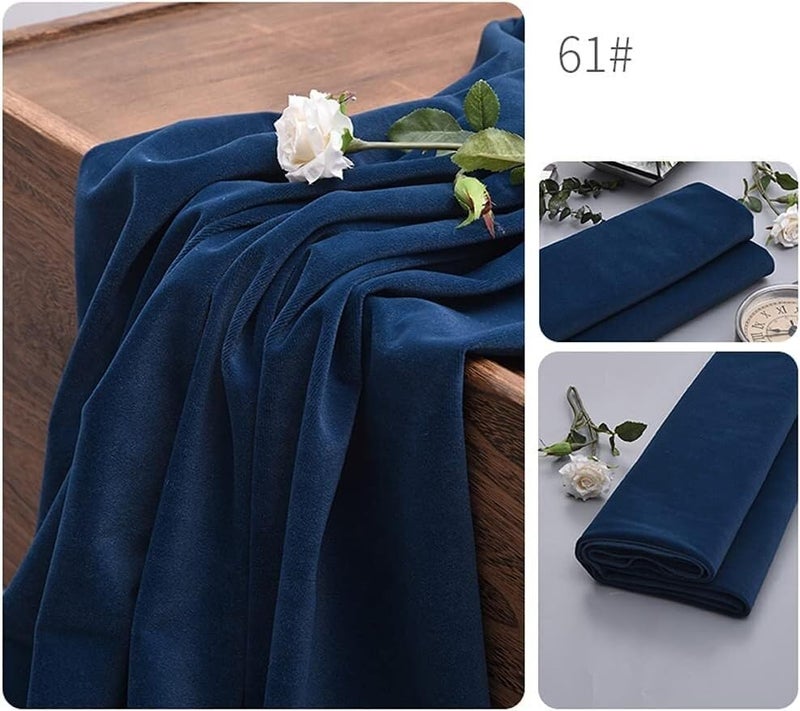 Minky Fabric Velvet Fabric Blue Soft Velour Decorative Fabric for Sofa Chair Cushions Upholstery DIY Crafts for Blankets, Apparel, Baby Accessories, Throws, P (Color : 3, Size : 1m) - Image 2