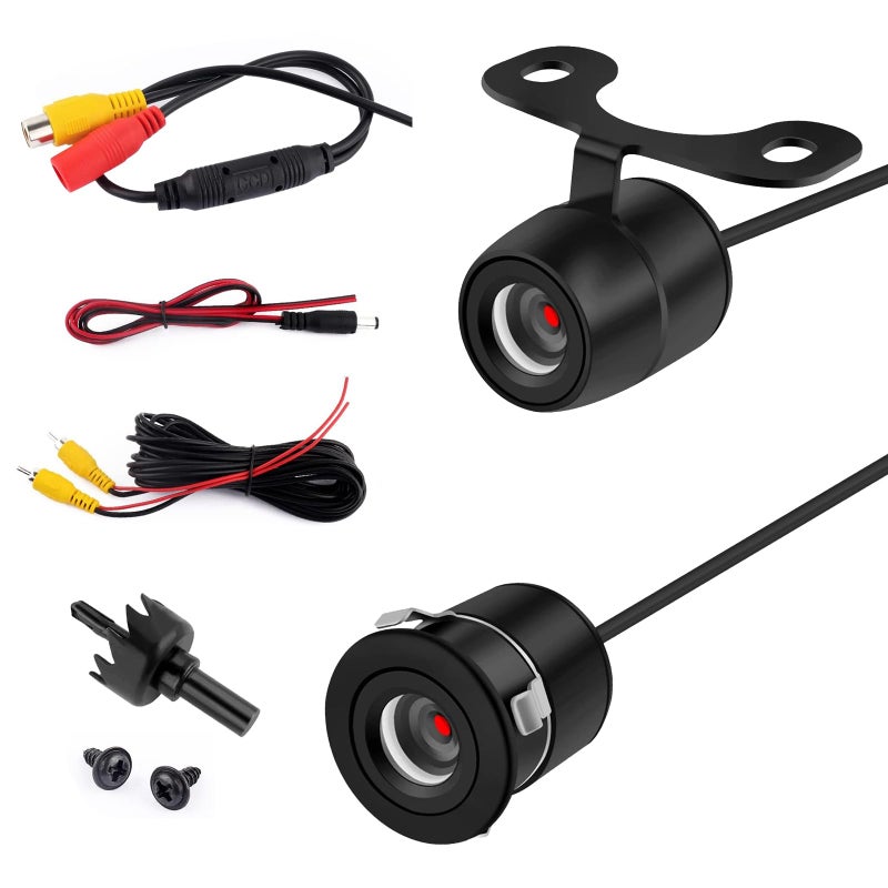 Tesnaao Car Reversing Camera, IP68 Waterproof HD Night Vision Rear View Camera with Bracket Wire Harness, 170 Degree Wide-Angle Dynamic Path Guide Line, Universal for Cars (Black) - Image 1