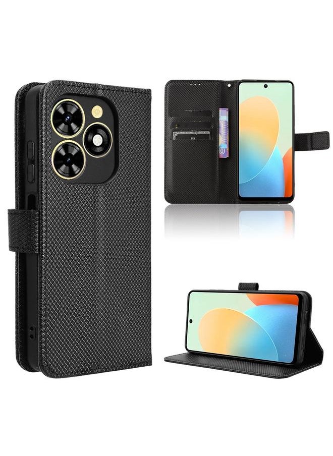 erorex - For Tecno Spark Go 2024 Diamond Texture Leather Phone Case(Black) - Image 1